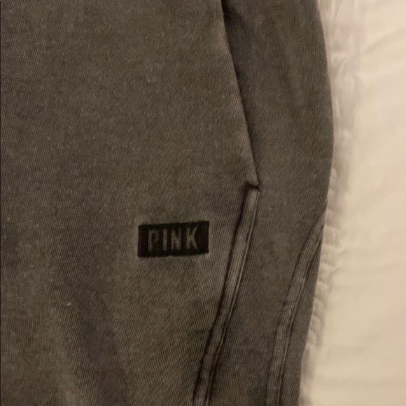 PINK Gray Joggers with Zipper Detail - Picture 3 of 7